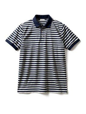 J Crew Performance Polo Blue and White Stripes Men's Large NWT